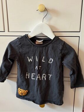 Wild at Heart Top 12-18 Months Grey Top